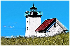 Long Point Lighthouse on Cape Cod - Digital Painting